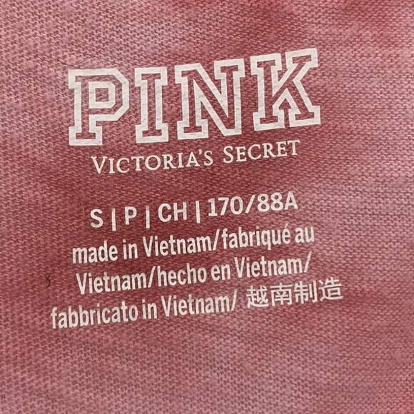 Victoria’s Secret Pink red and pink  tie dye vneck t-shirt - Picture 3 of 12